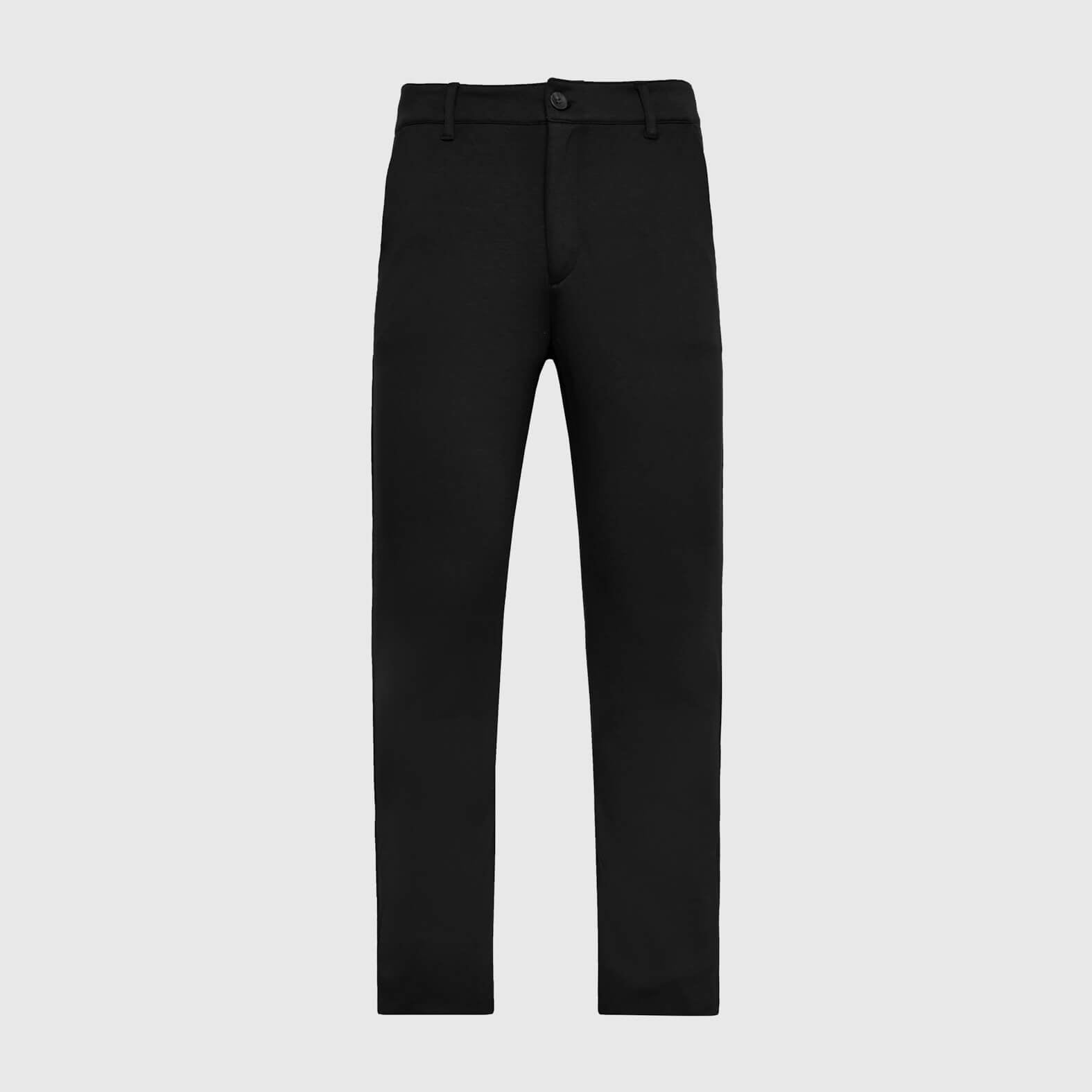 Black Slim Comfort Knit Chino Pant-VibeCloset