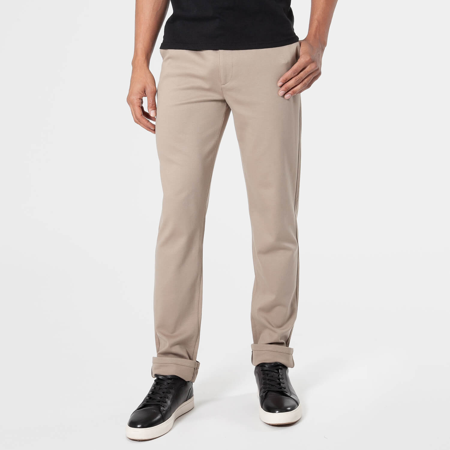 Khaki Slim Comfort Knit Chino Pant-VibeCloset