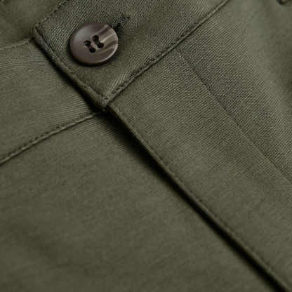 Military Green Slim Comfort Knit Chino Pant-VibeCloset