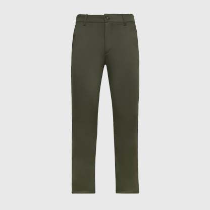 Military Green Slim Comfort Knit Chino Pant-VibeCloset