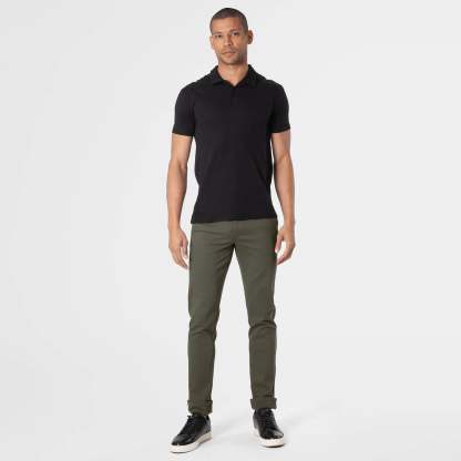Military Green Slim Comfort Knit Chino Pant-VibeCloset