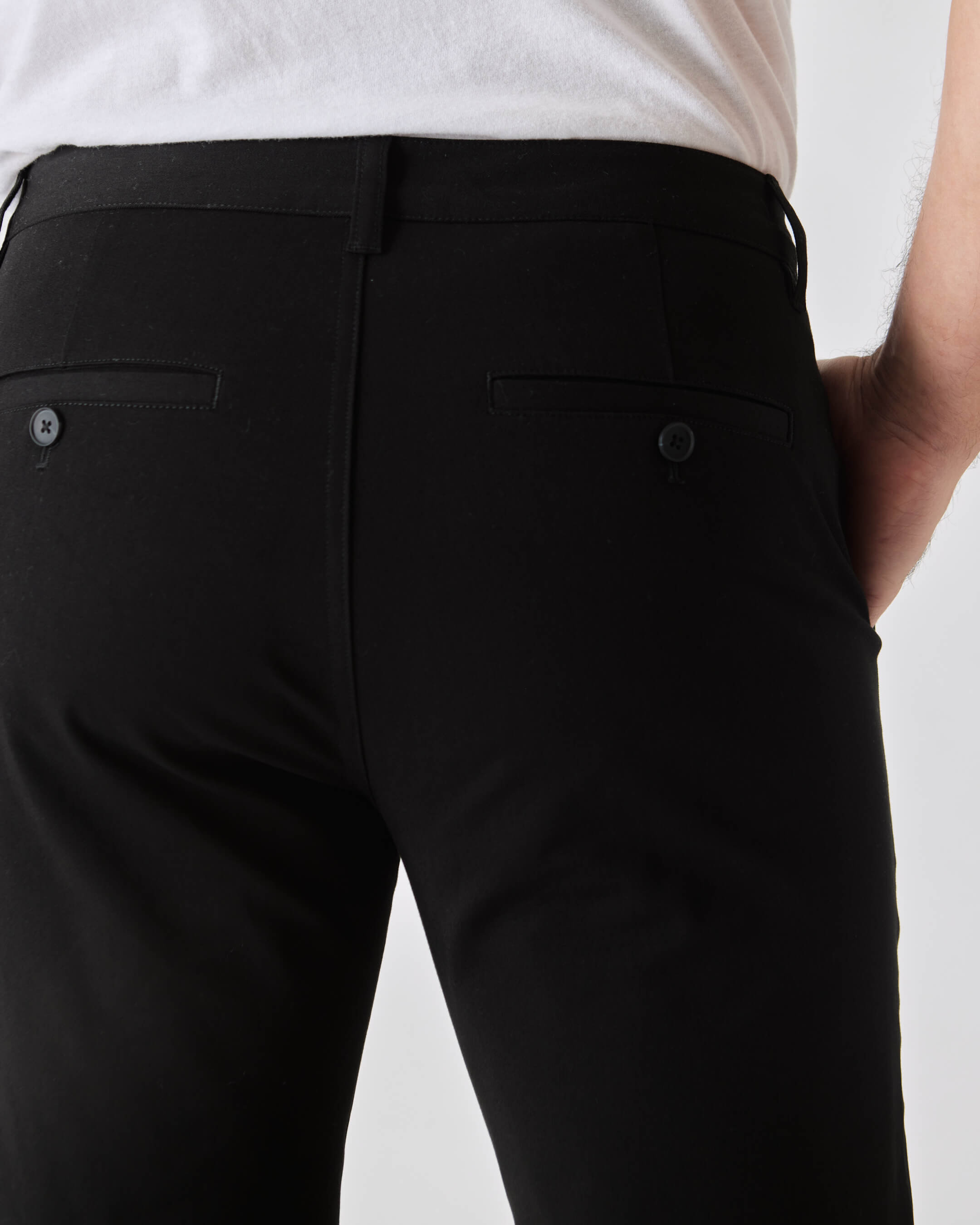 Black Slim Twill Chino Pant-VibeCloset