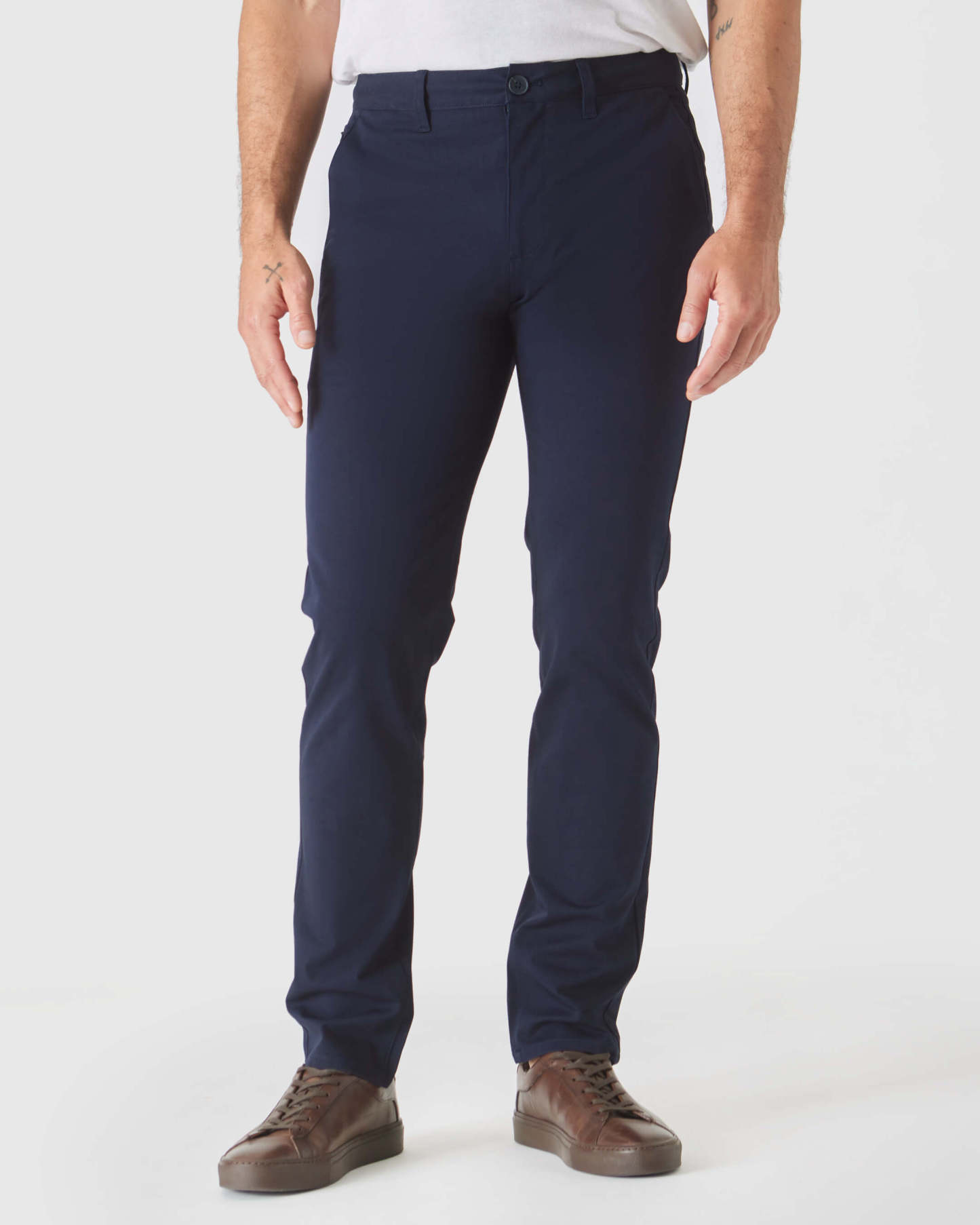 Navy Slim Twill Chino Pant-VibeCloset