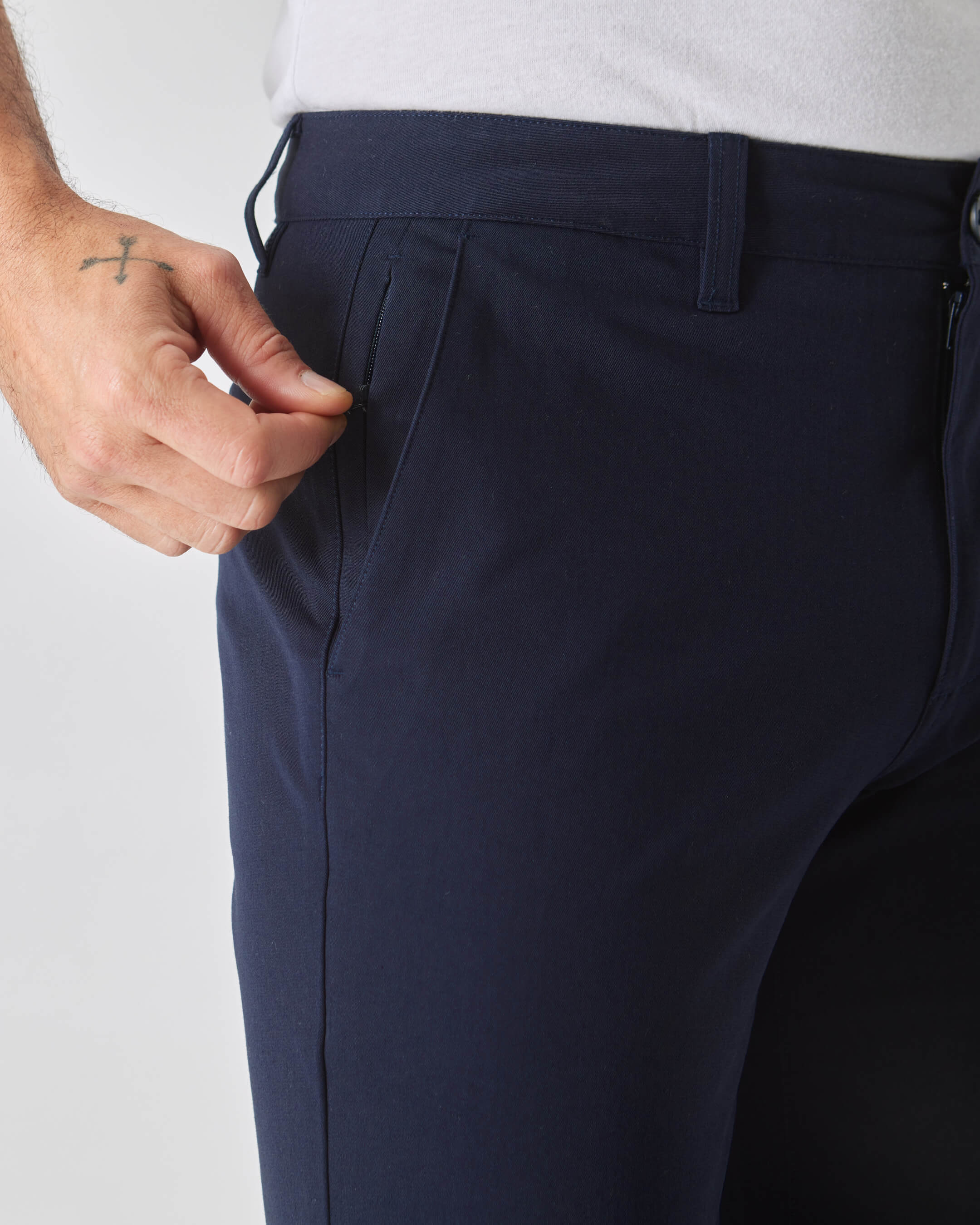 Navy Slim Twill Chino Pant-VibeCloset