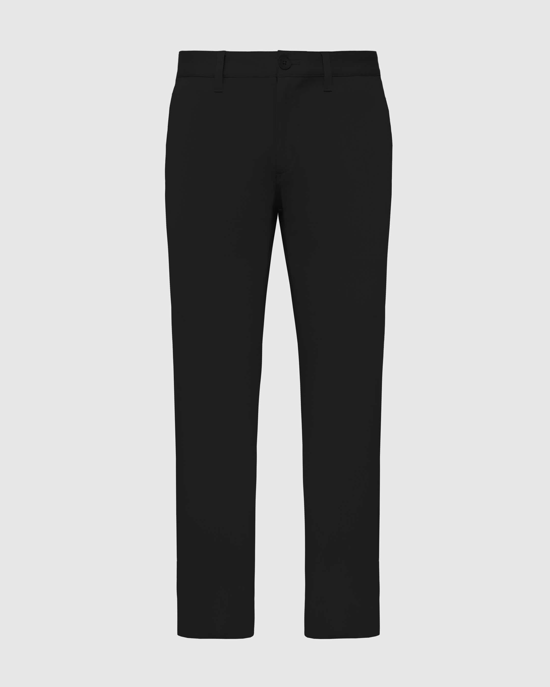 Black Straight Twill Chino Pant-VibeCloset