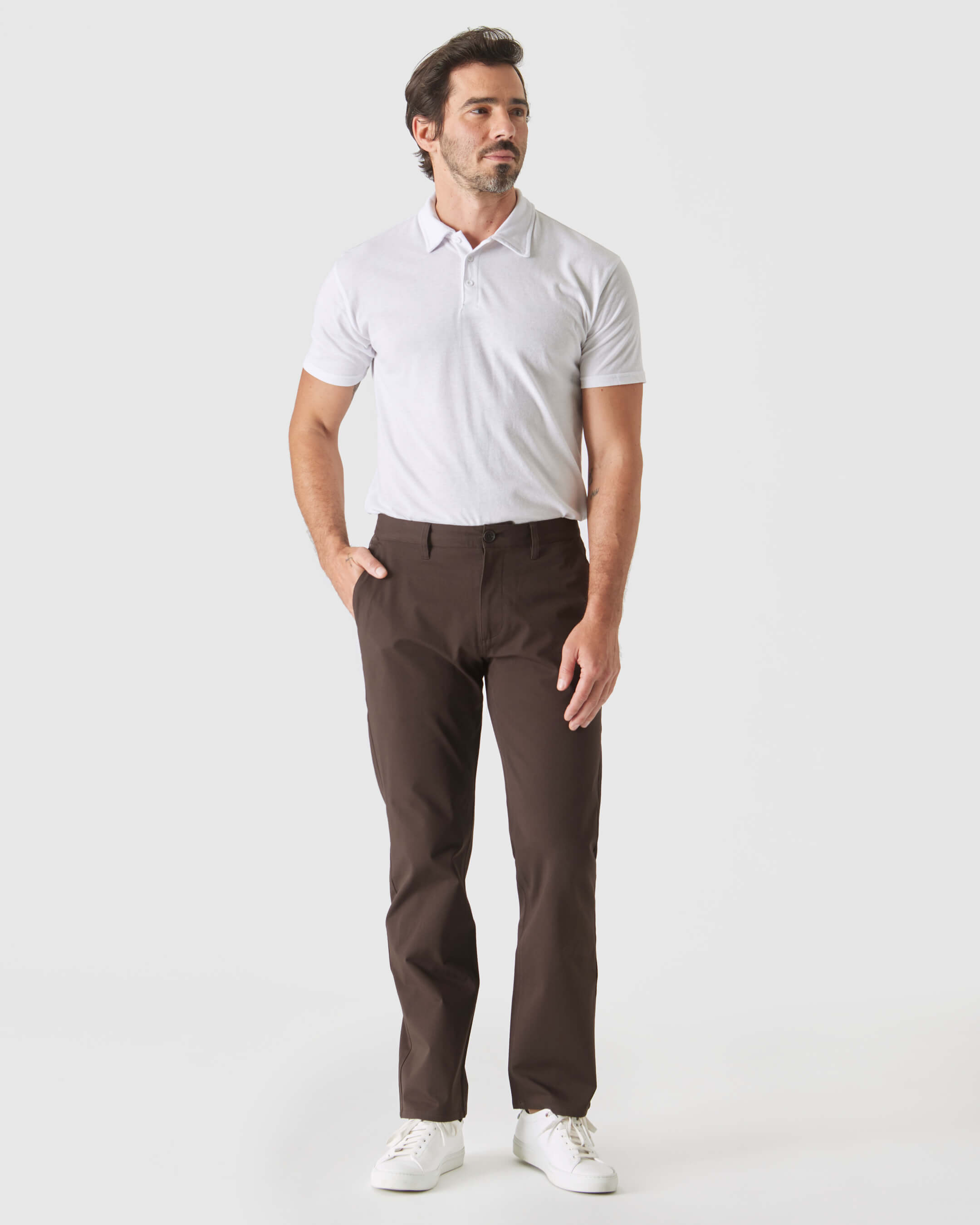 Dark Oak Straight Twill Chino Pant-VibeCloset
