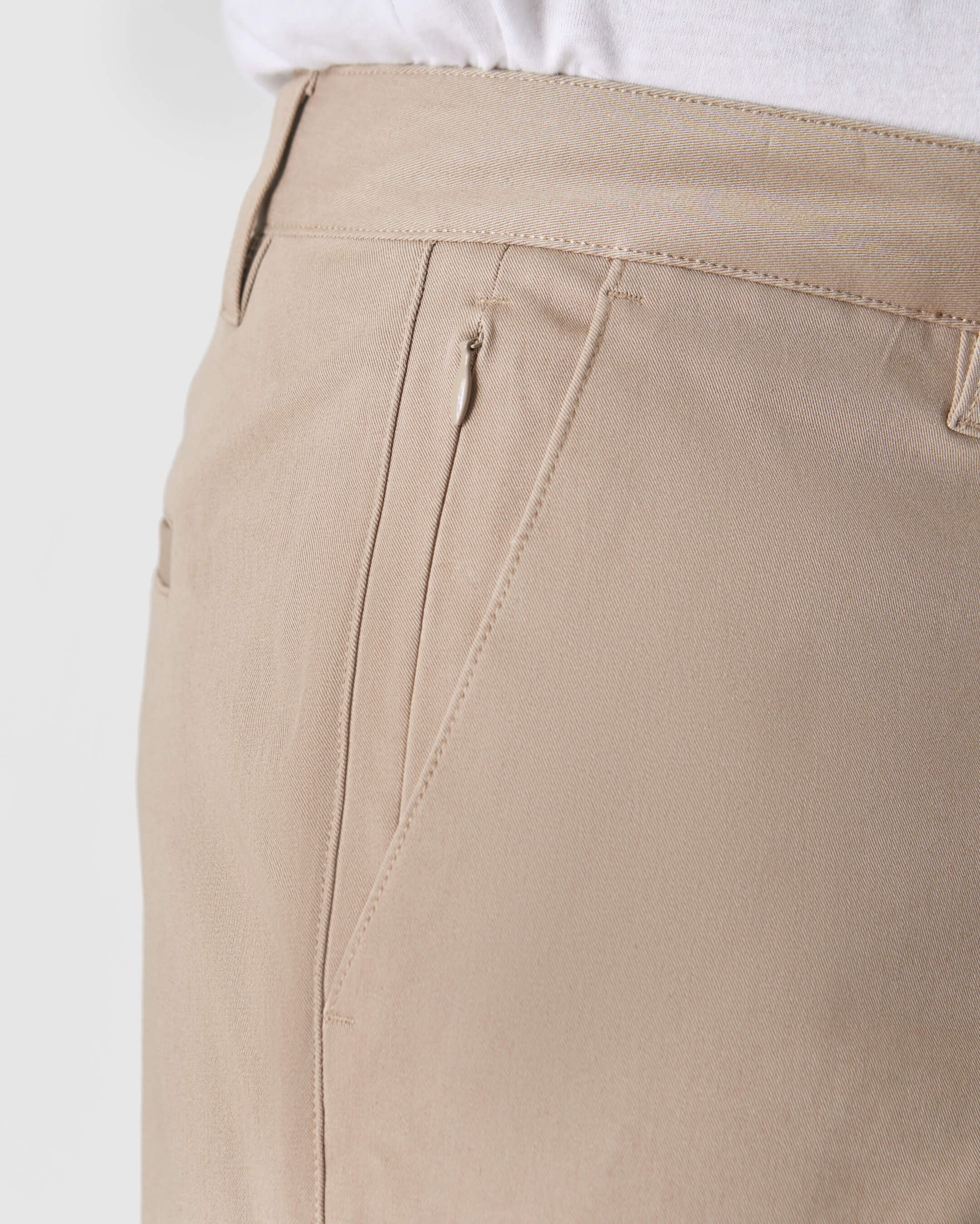 Khaki Straight Twill Chino Pant-VibeCloset