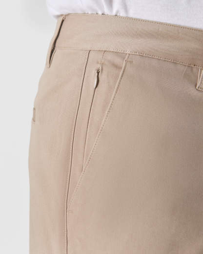 Khaki Straight Twill Chino Pant-VibeCloset