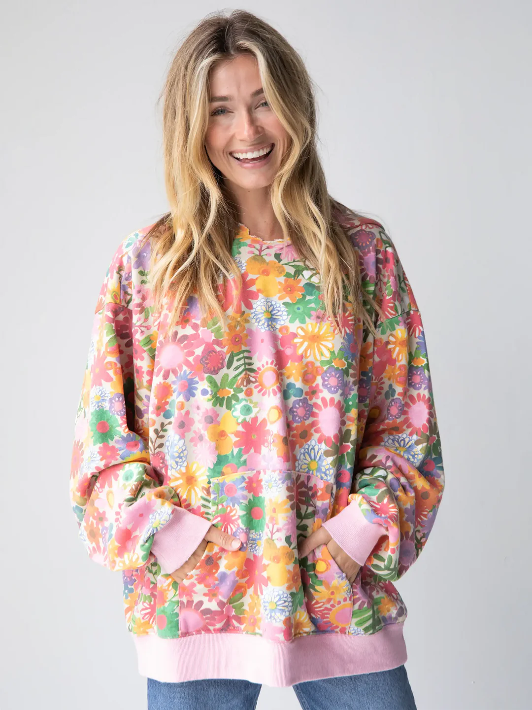 Viral Rainbow Floral Hoodie