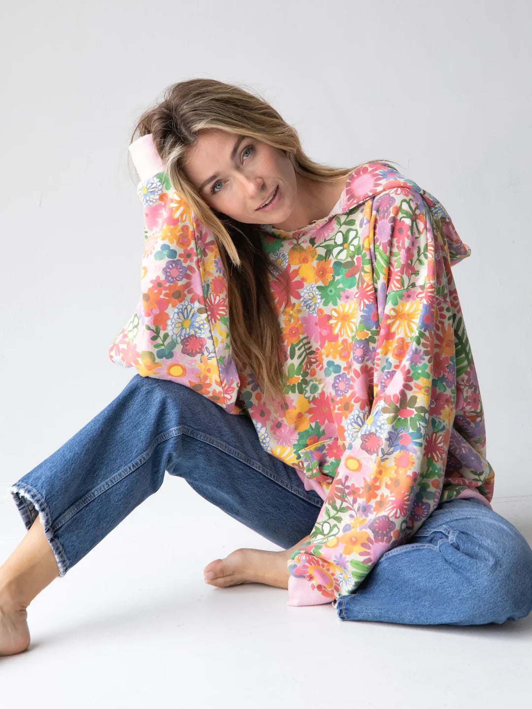 Viral Rainbow Floral Hoodie