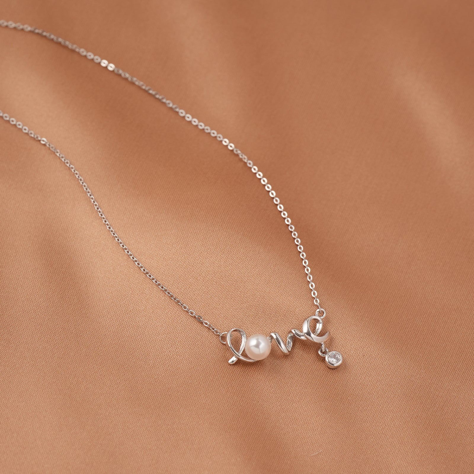 Forever Love 925 Sterling Silver Natural Freshwater Pearl Necklace-VibeCloset