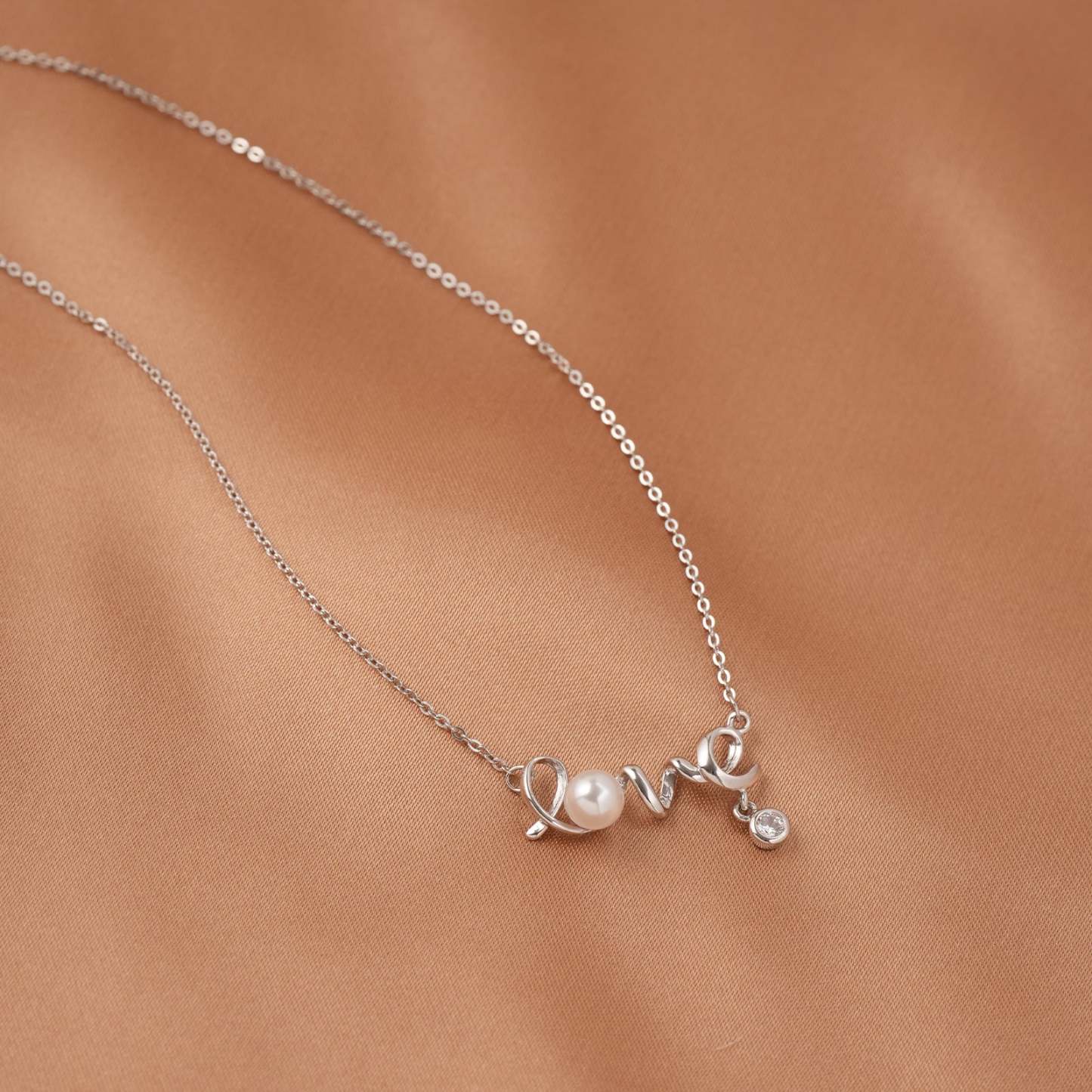 Forever Love 925 Sterling Silver Natural Freshwater Pearl Necklace-VibeCloset