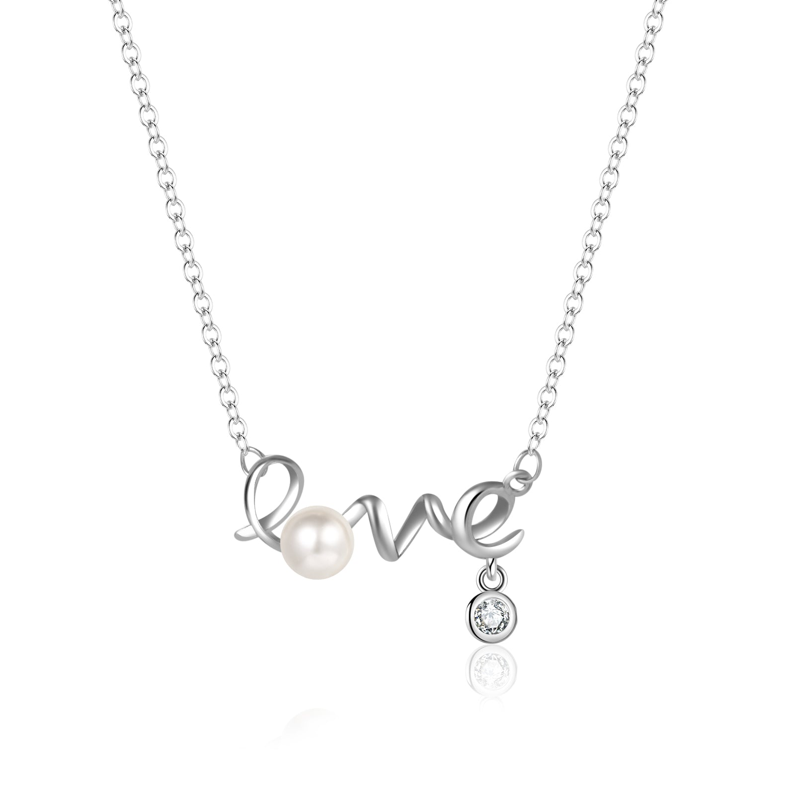 Forever Love 925 Sterling Silver Natural Freshwater Pearl Necklace-VibeCloset