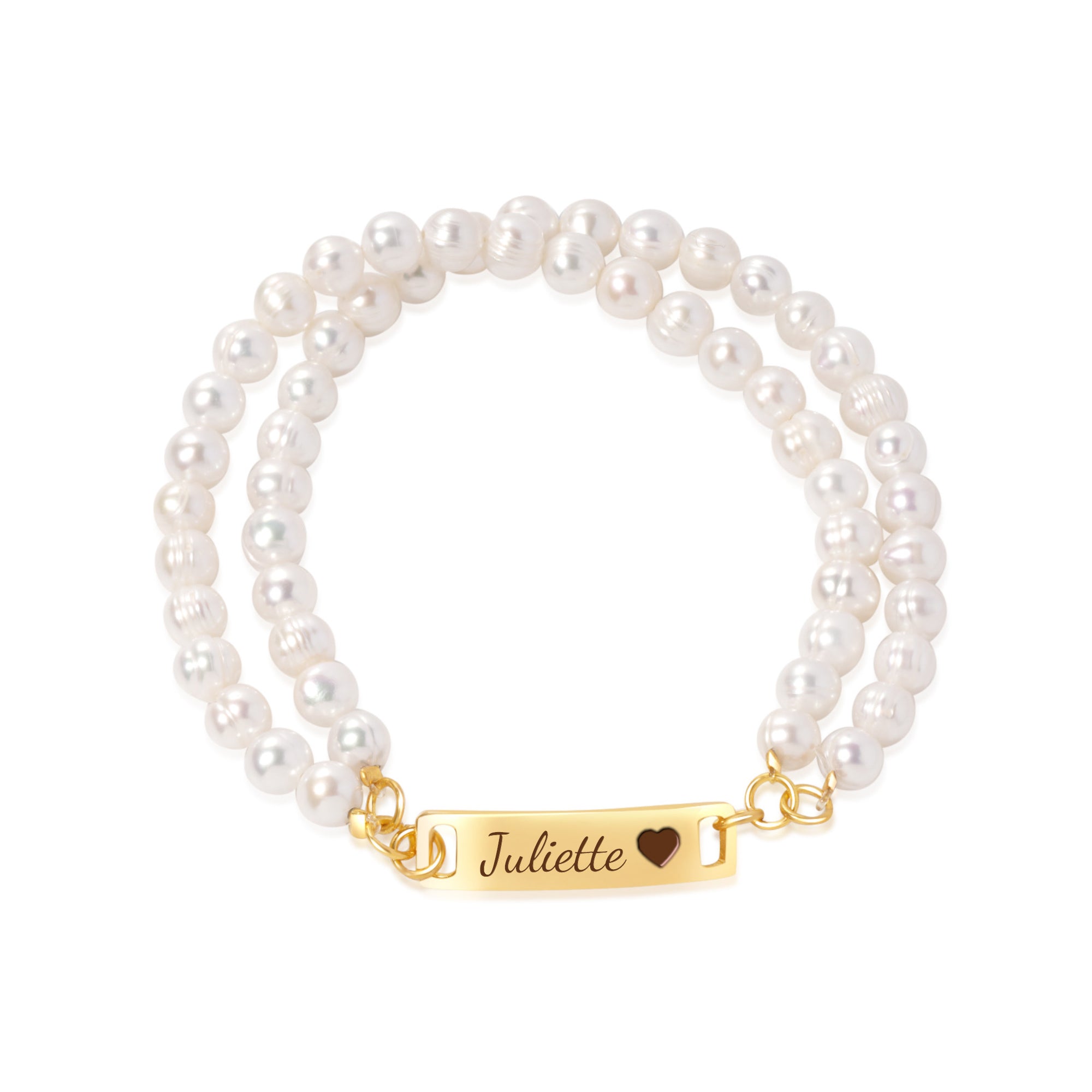 Personalized Name Bracelet - Stranded Natural Freshwater Pearls Bracelet-VibeCloset