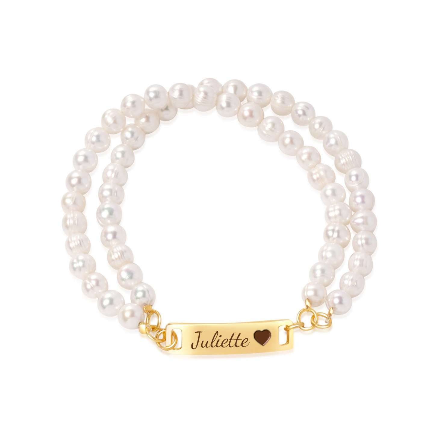 Personalized Name Bracelet - Stranded Natural Freshwater Pearls Bracelet-VibeCloset