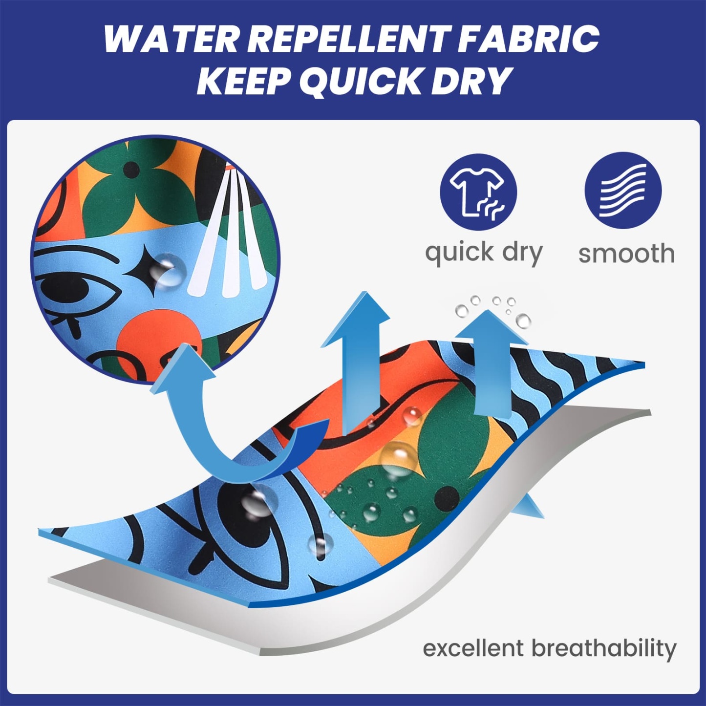 5.5 Inch Inseam Egyptian Pattern Swim Trunks-VibeCloset