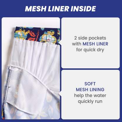 5.5 Inch Inseam Navy Butterfly Flower Swim Trunks-VibeCloset