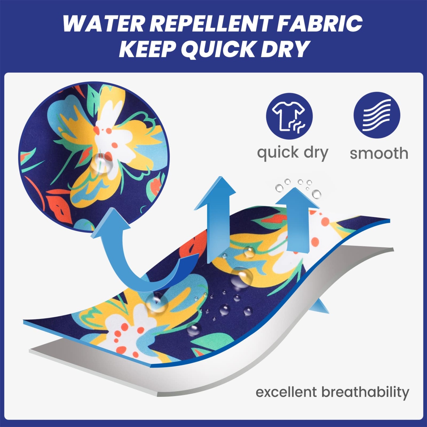 5.5 Inch Inseam Navy Butterfly Flower Swim Trunks-VibeCloset