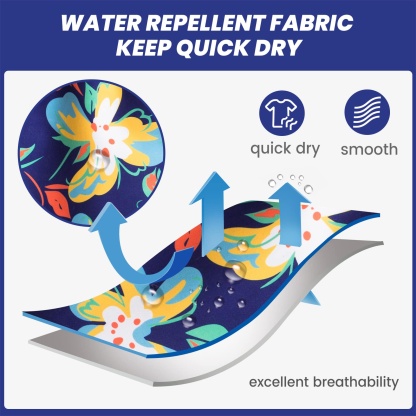 5.5 Inch Inseam Navy Butterfly Flower Swim Trunks-VibeCloset