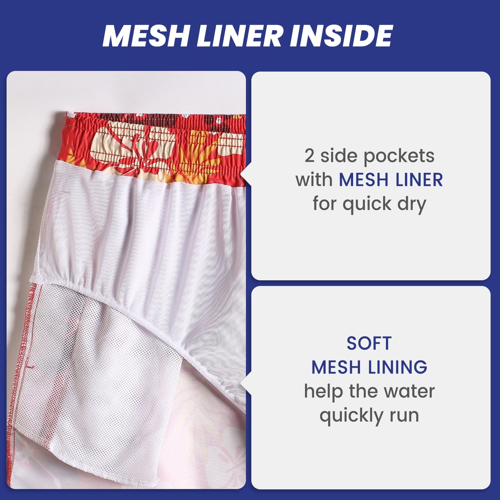 5.5 Inch Inseam Red Sakura Swim Trunks-VibeCloset