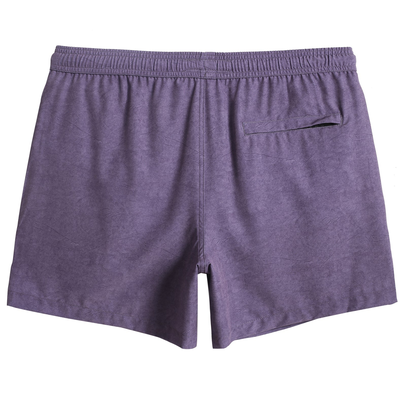 5.5 Inch Inseam Stretch Solid Purple Swim Trunks-VibeCloset