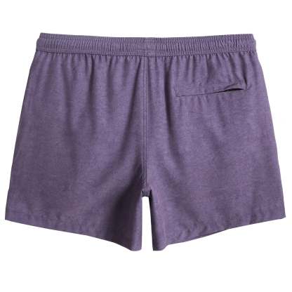 5.5 Inch Inseam Stretch Solid Purple Swim Trunks-VibeCloset