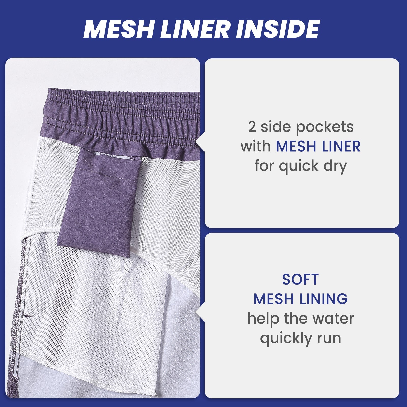 5.5 Inch Inseam Stretch Solid Purple Swim Trunks-VibeCloset