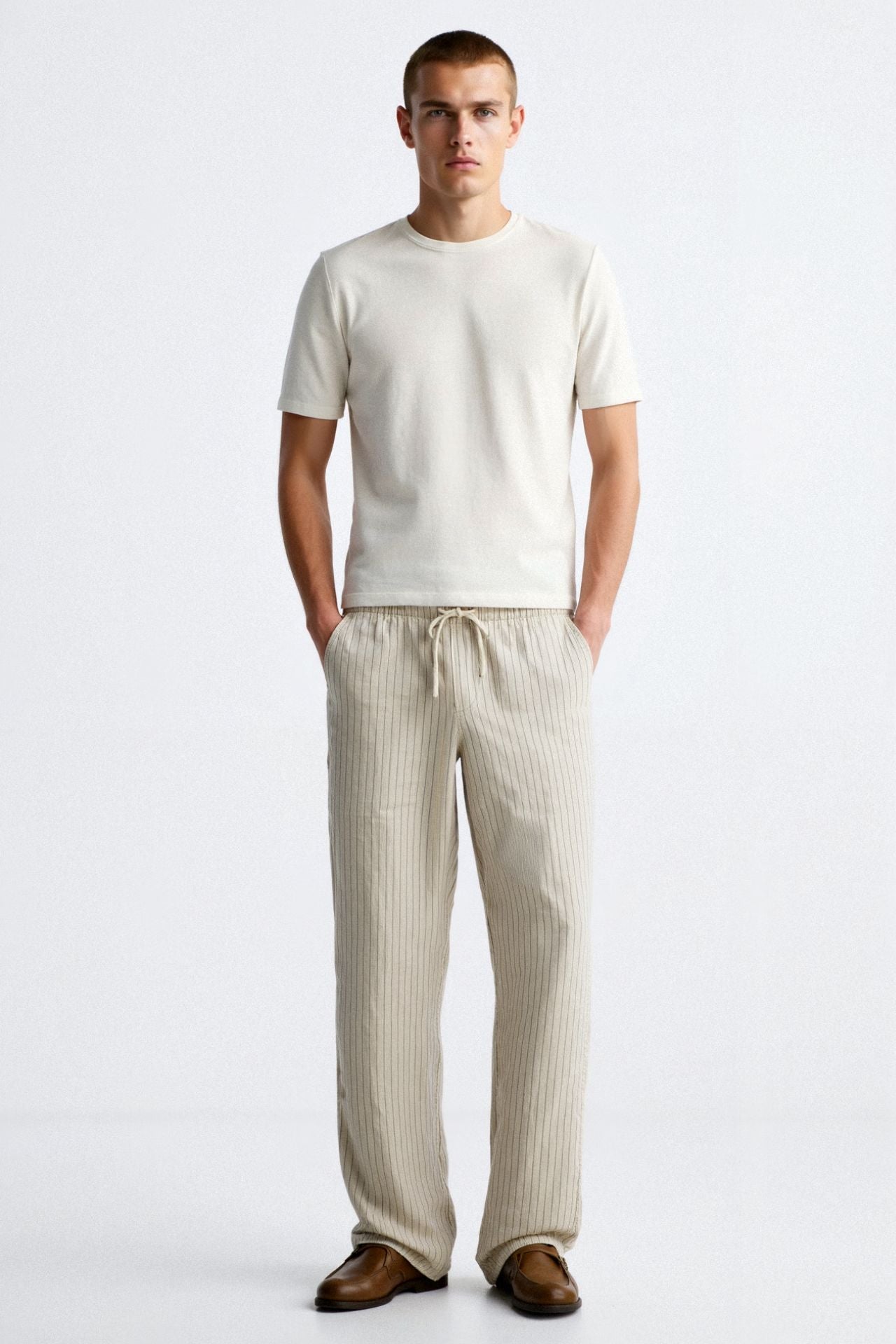 Old Money Breathable Solid Drawstring Linen Pants-VibeCloset