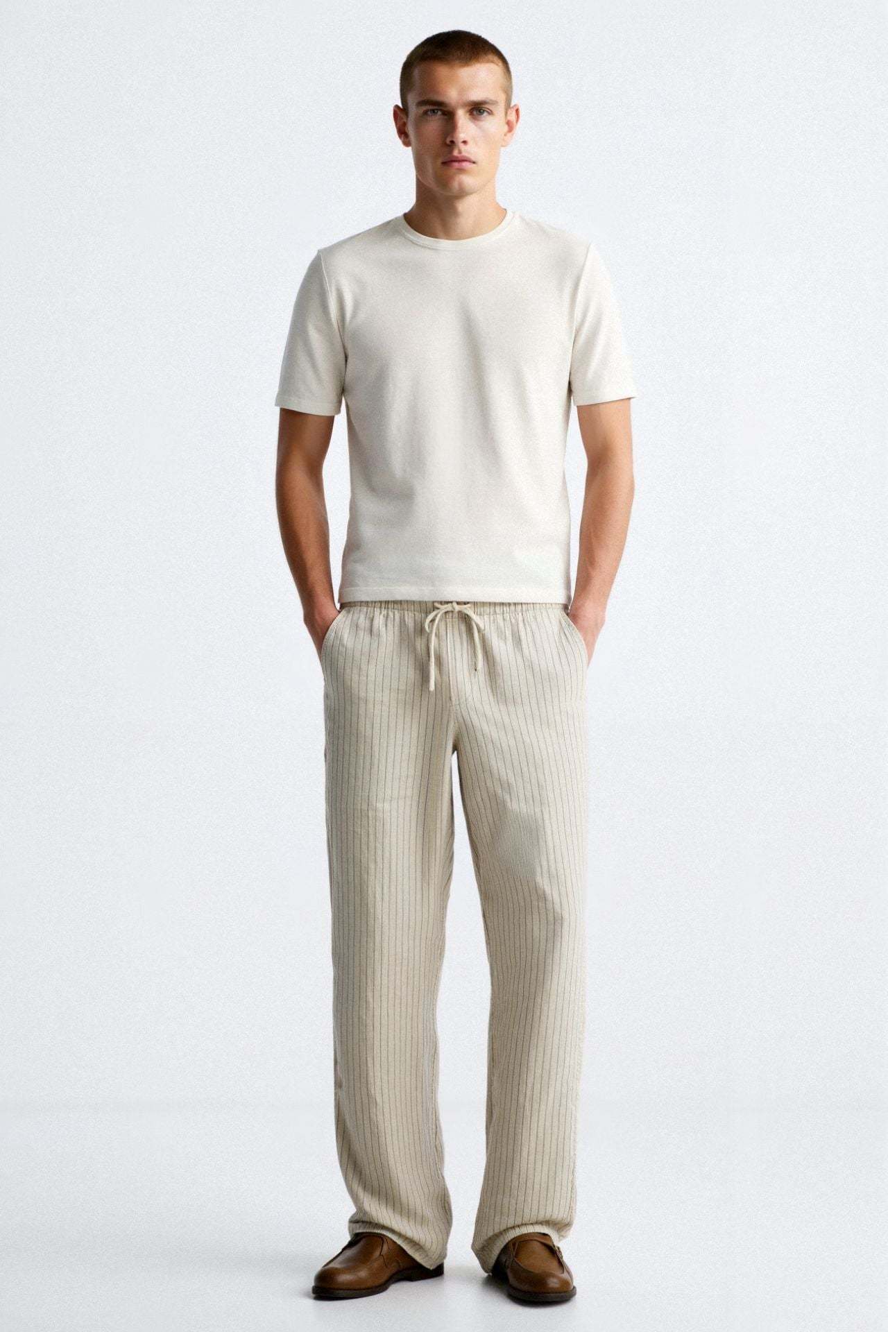 Old Money Breathable Solid Drawstring Linen Pants-VibeCloset