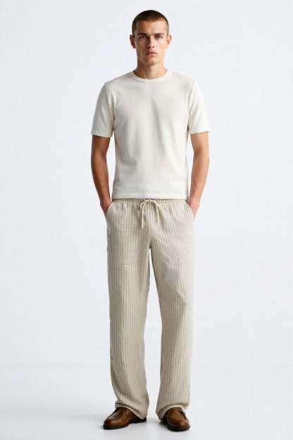Old Money Breathable Solid Drawstring Linen Pants-VibeCloset