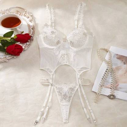 Pure White G-string Lace BodyStocking-SexBodyShop