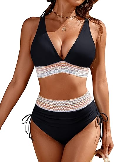 Tummy Control Swimsuits Drawstring