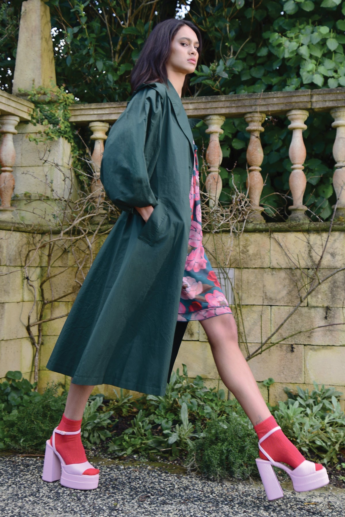Absolutely Trenched Forest Trench Coat-VibeCloset