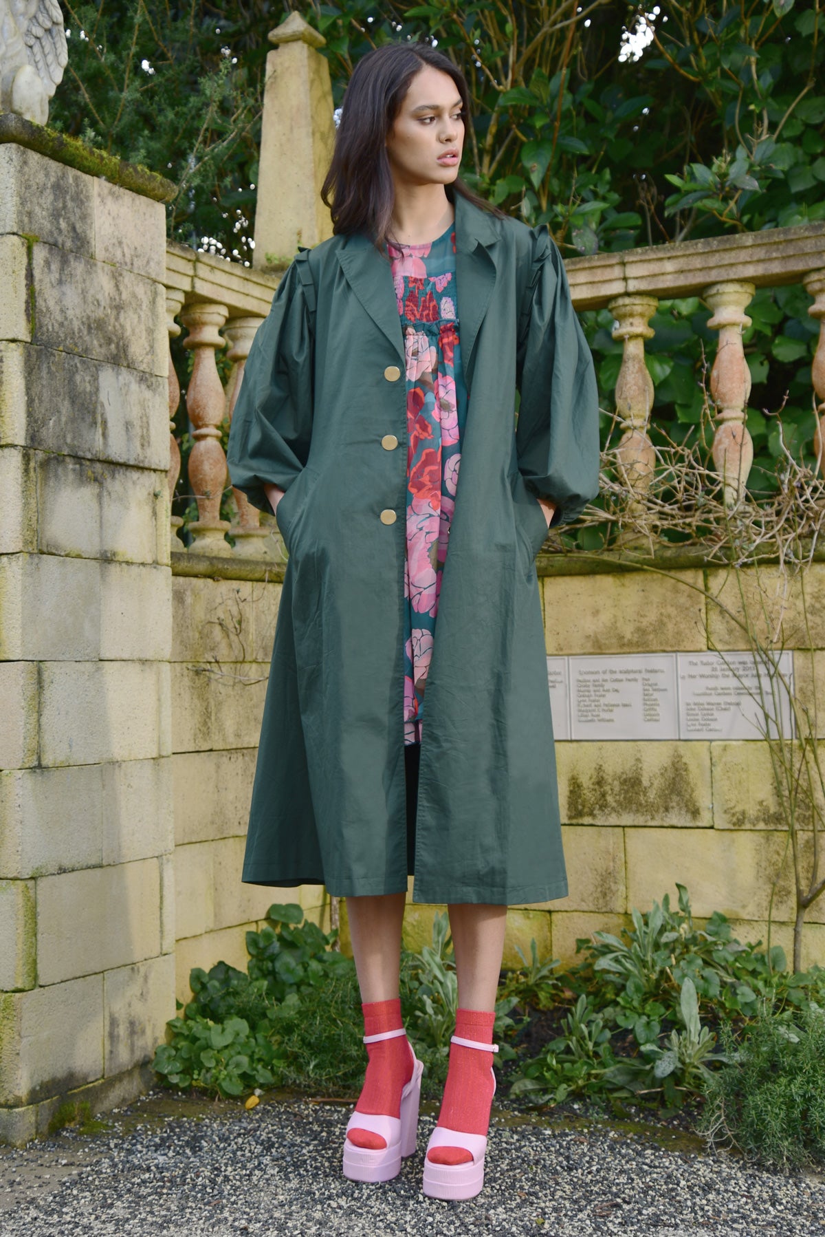 Absolutely Trenched Forest Trench Coat-VibeCloset