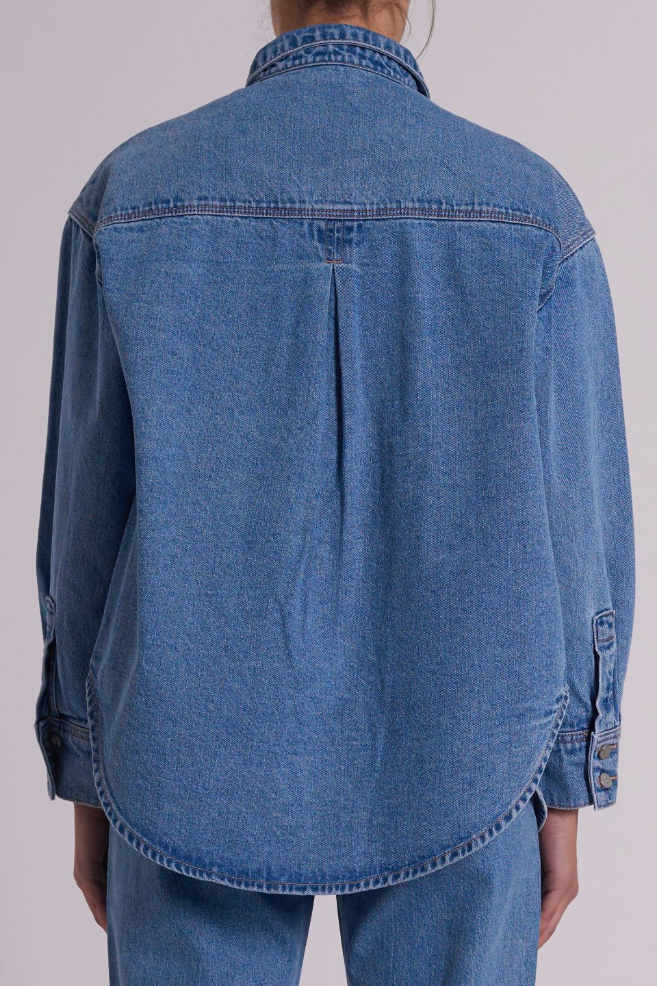 Ada Vintage Indigo Denim Shacket-VibeCloset
