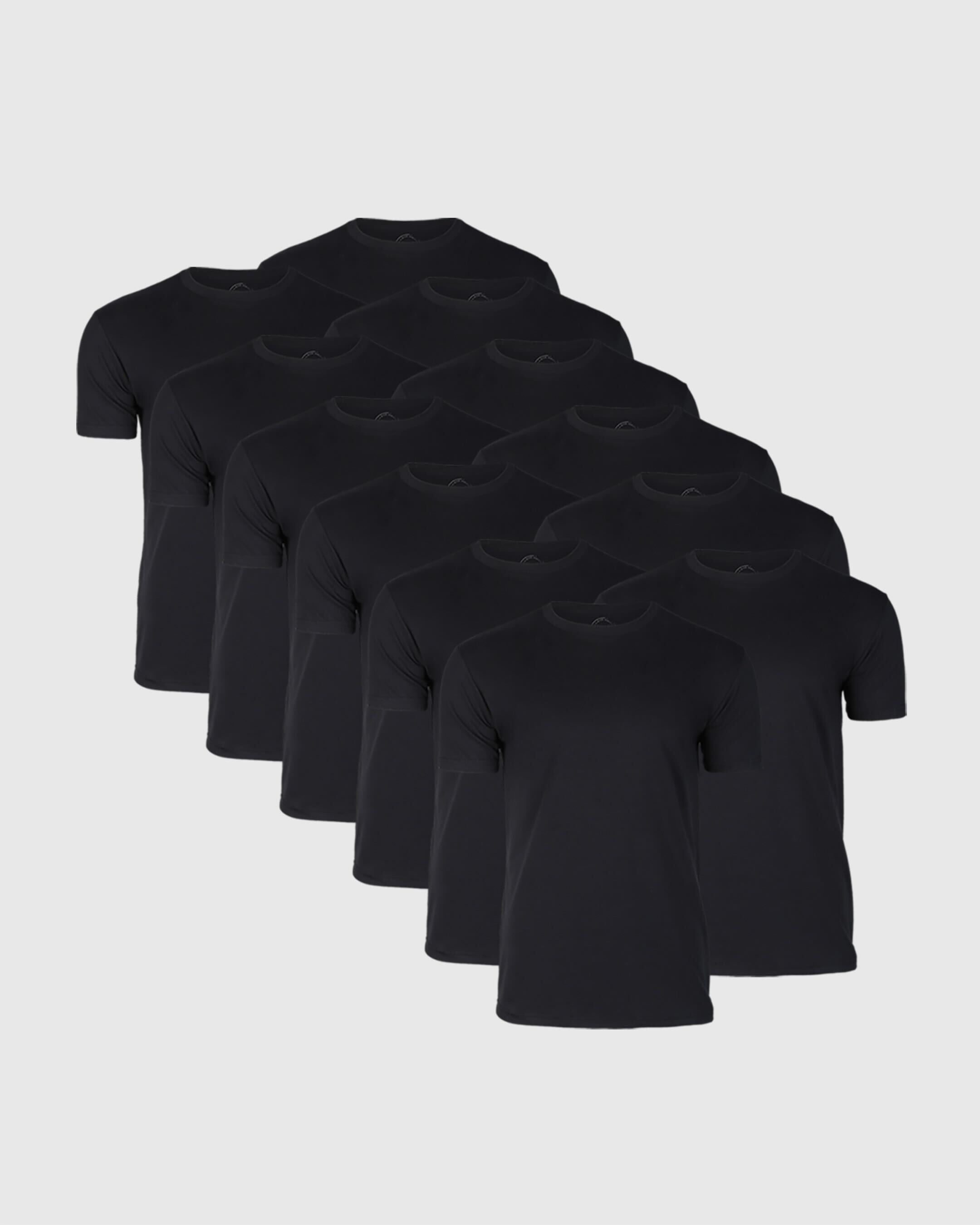 All Black Short Sleeve Crew Neck 12-Pack-VibeCloset