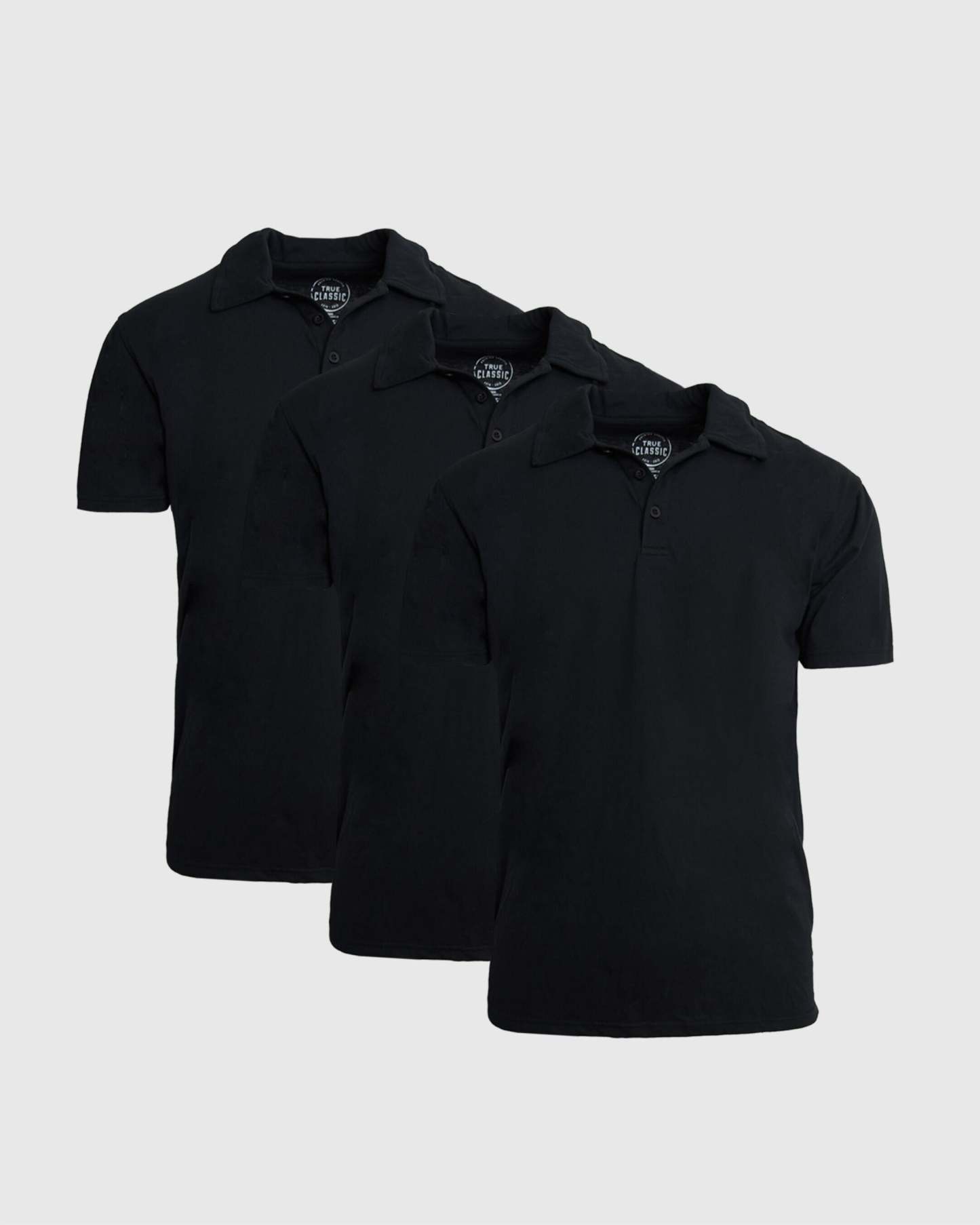 All Black Short Sleeve Polo 3-Pack-VibeCloset