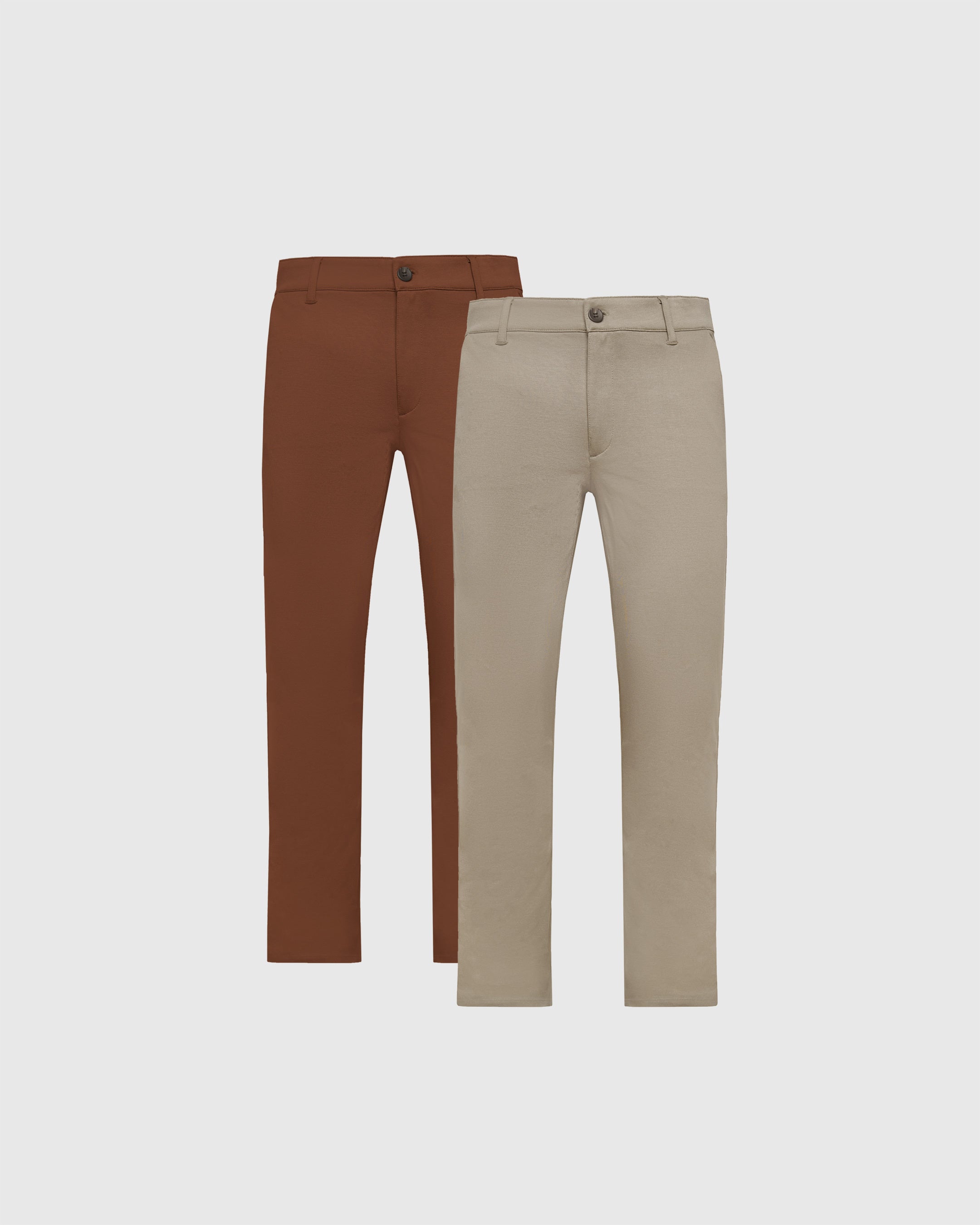Earth Tones Slim Comfort Chino Pants 2-Pack-VibeCloset