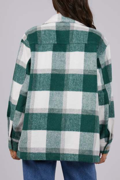 Eden Green Check Shacket-VibeCloset
