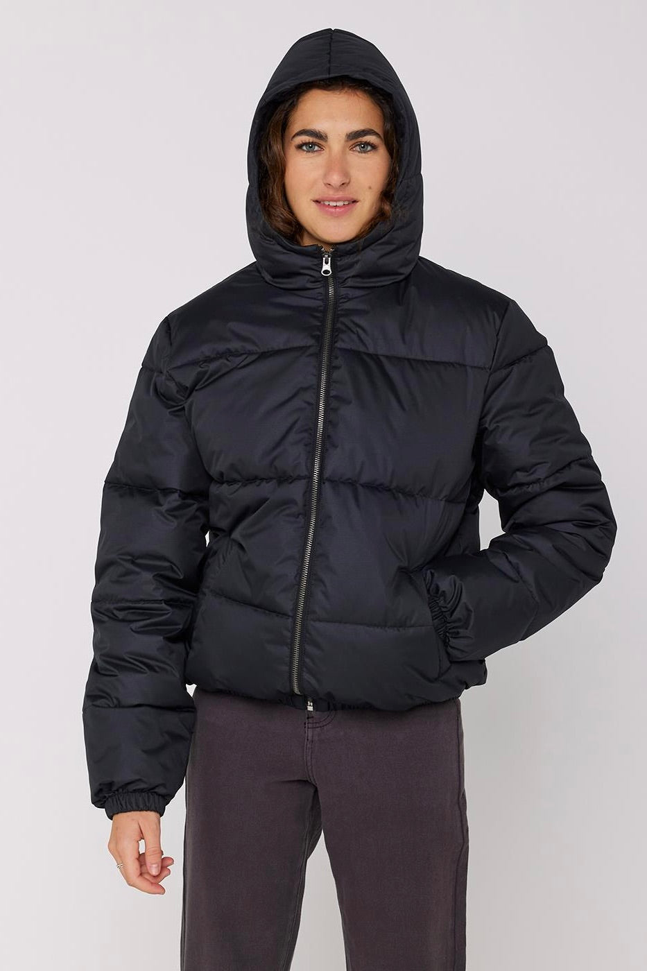 Ellis Black Eco Puffer Jacket-VibeCloset
