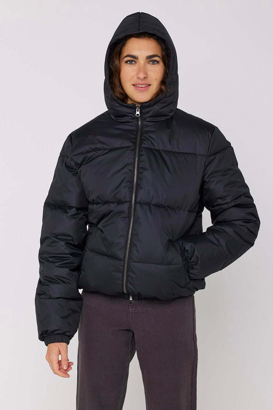 Ellis Black Eco Puffer Jacket-VibeCloset