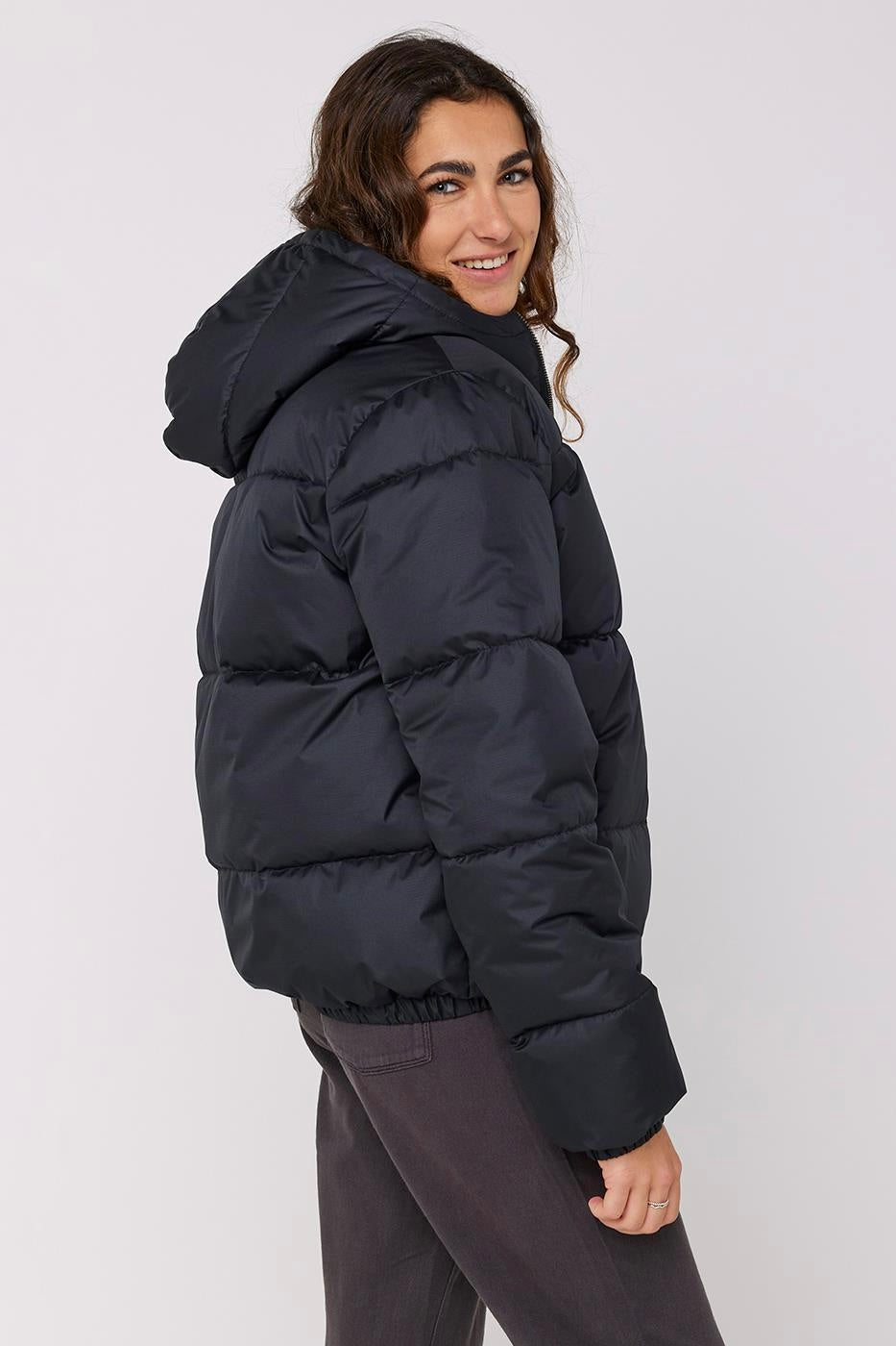 Ellis Black Eco Puffer Jacket-VibeCloset