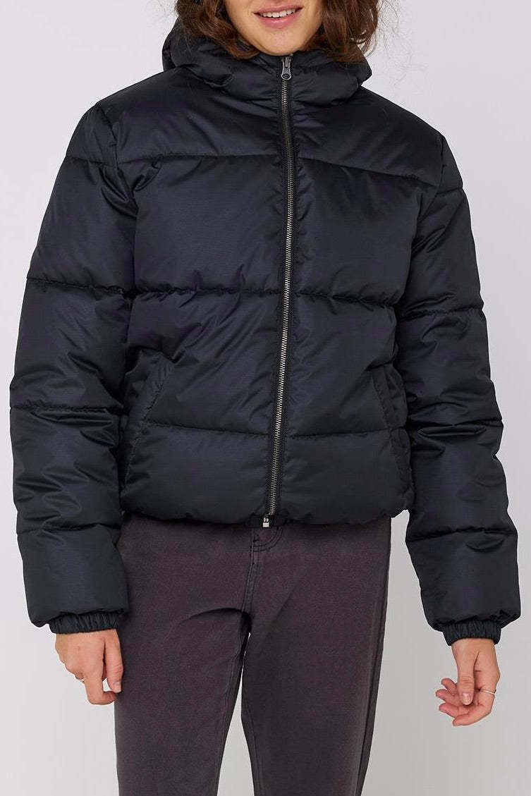 Ellis Black Eco Puffer Jacket-VibeCloset