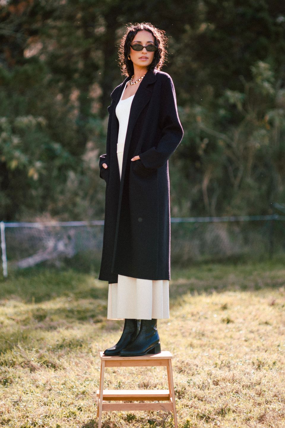 Guardian Black Knit Coat-VibeCloset