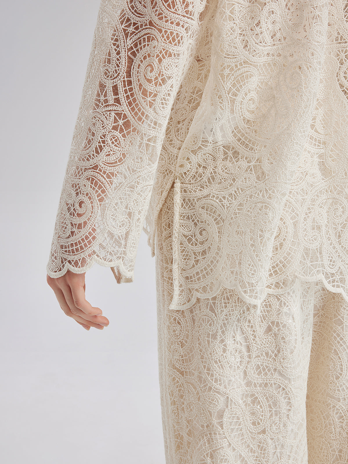 Lace Hooded Elegant Jacket-VibeCloset