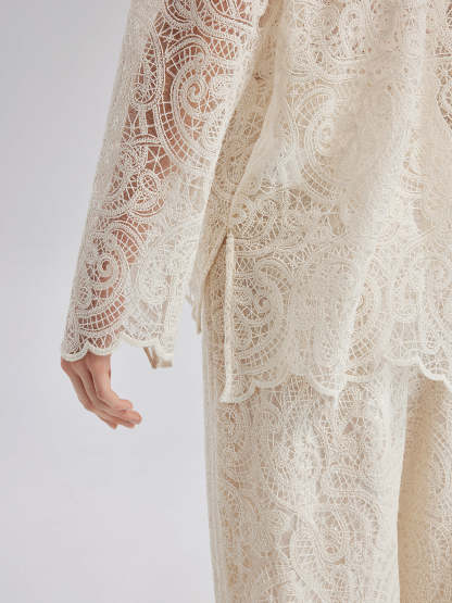Lace Hooded Elegant Jacket-VibeCloset