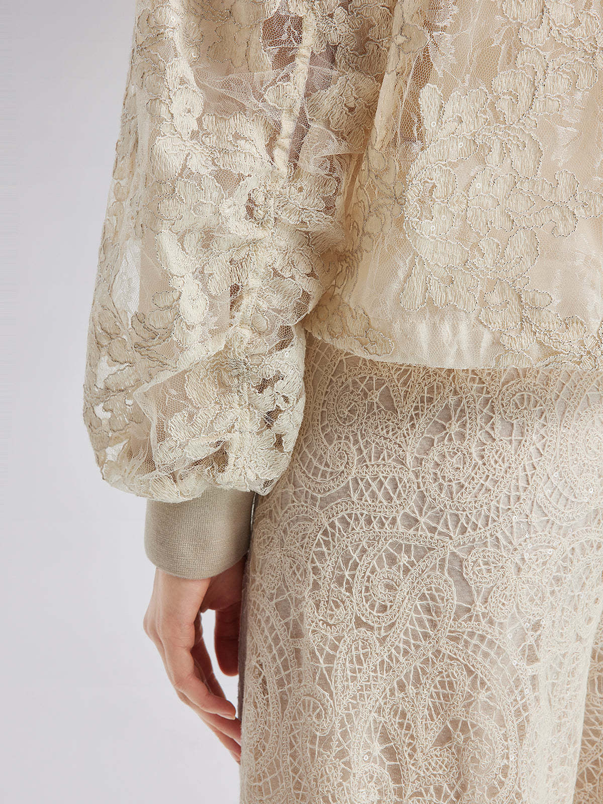 Lace Baseball Jacket-VibeCloset