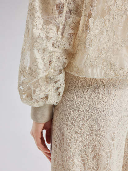 Lace Baseball Jacket-VibeCloset