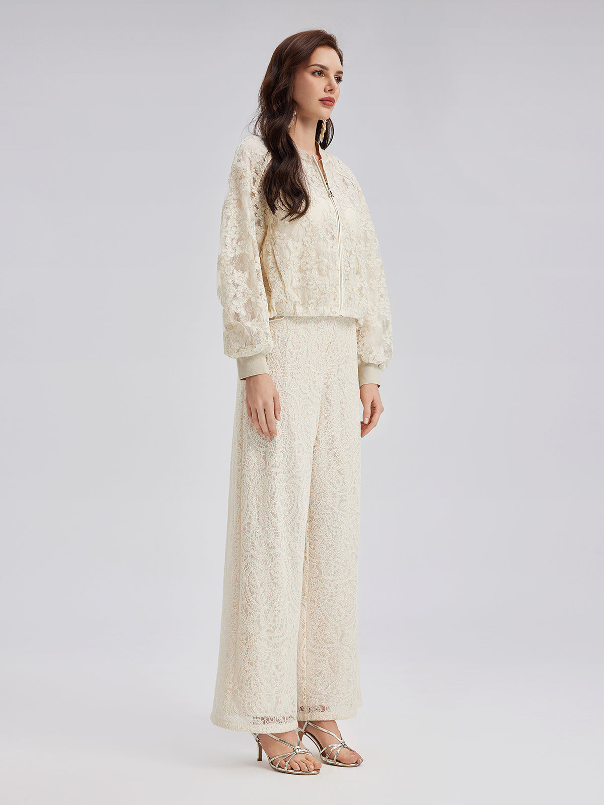 Lace Baseball Jacket-VibeCloset