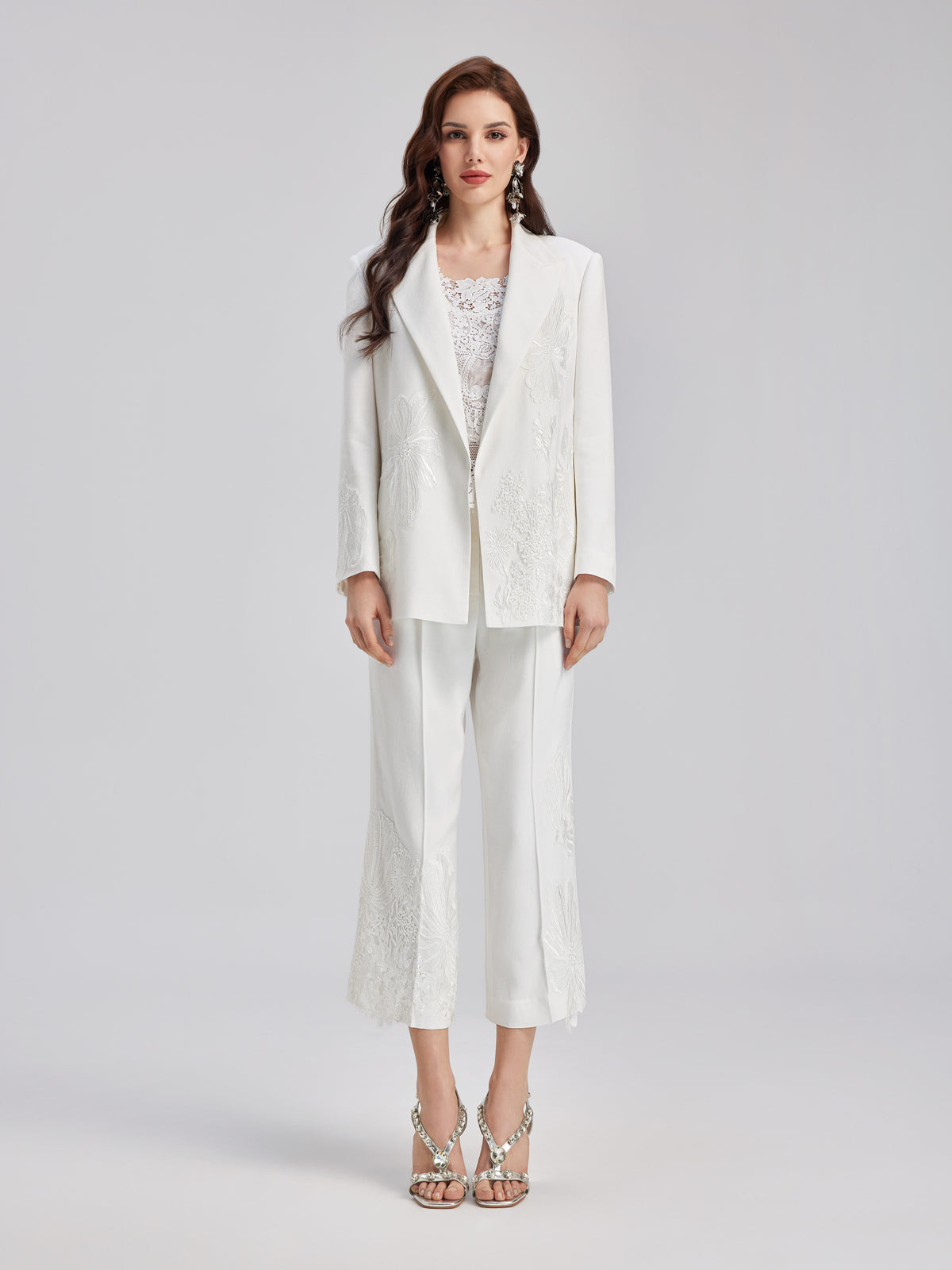 Luxe Floral Embroidered Relaxed Blazer-VibeCloset